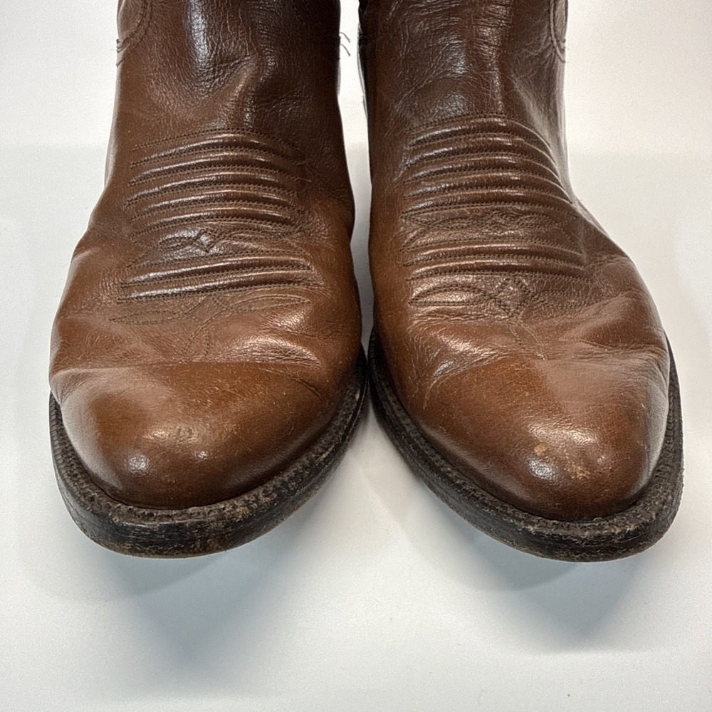 Panhandle Slim Western Boots Mens 8.5 D Brown Leather Cowboy Pull On - Picture 4 of 16
